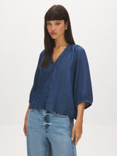 Button-Front Tencel Blouse
