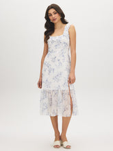 Floral Chiffon Ruffle Midi Dress