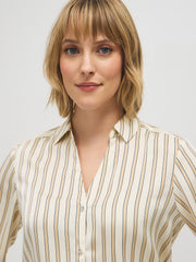 Striped Satin-Like Blouse