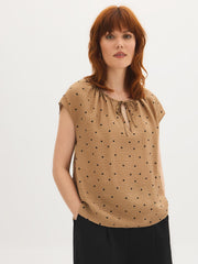 Polka Dot Dolman Sleeve Blouse