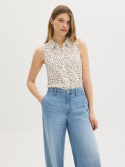Sleeveless Strawberry Print Blouse