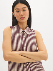 Sleeveless Striped Blouse