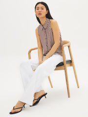 Sleeveless Striped Blouse