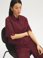 Cotton Eyelet Embroidered Blouse