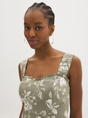 Floral Print Bustier Top