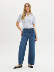 Cotton Floral Flocked Blouse