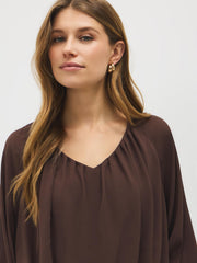 V-Neck Pleated Chiffon Top