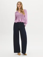 Smocked Chiffon Blouse