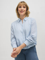 Striped Bubble Hem Blouse