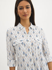 Printed Utility Blouse
