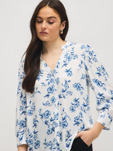 Floral Print Split Neck Blouse