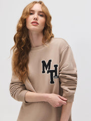 "MTL" Embroidered Cotton-Blend Sweatshirt
