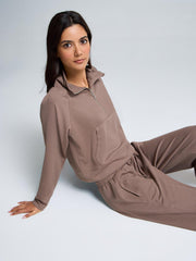 Half-Zip Ribbed Sweatshirt