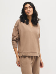 French Terry Johnny Collar Sweatshirt