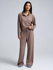 Wide-Leg Ribbed Pants