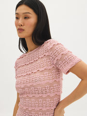 Textured Lace Short Sleeve Top
