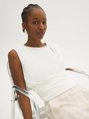 Sleeveless Ruched Hem Top