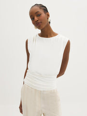 Sleeveless Ruched Hem Top