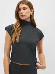 Mock Neck Cropped Top