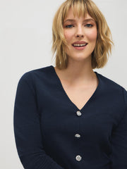 V-Neck Pique Knit Sweater