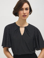 Polka Dot Flutter Sleeve Top