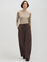 Twill Wide-Leg Pants