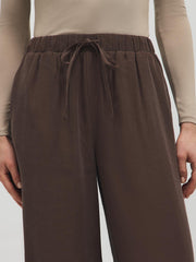 Twill Wide-Leg Pants
