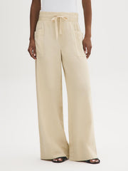 Linen-Blend Wide-Leg Pants