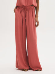 Crinkle Gauze Wide-Leg Pants