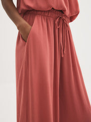 Crinkle Gauze Wide-Leg Pants