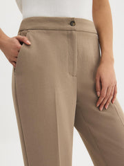 Crepe Straight-Leg Pants