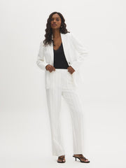 Striped Straight-Leg Pants