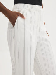 Striped Straight-Leg Pants