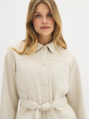 Faux Suede Wrap Jacket