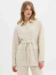 Faux Suede Wrap Jacket