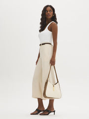 Linen Blend Culotte Pants