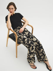 Printed Chiffon Palazzo Pants