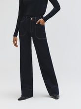Cotton-Blend Straight Leg Jeans