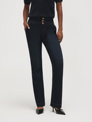 3-Button Waistband Bootcut Jeans