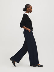 Cotton-Blend Wide-Leg Jeans