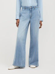Cotton-Blend Wide-Leg Jeans