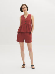 Linen-Blend Shorts