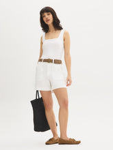 Cotton-Blend Belted Shorts