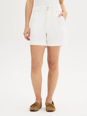 Cotton-Blend Belted Shorts