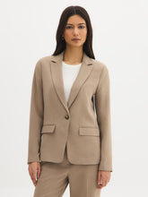 One-Button Crepe Blazer