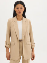 Open-Front Crepe Blazer