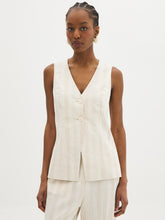 Striped Linen-Blend Vest