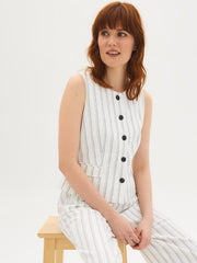 Striped Tie-Back Vest Top