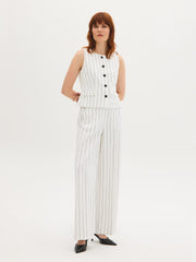 Striped Tie-Back Vest Top