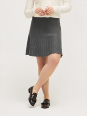 Sweater Knit Pleated Skirt